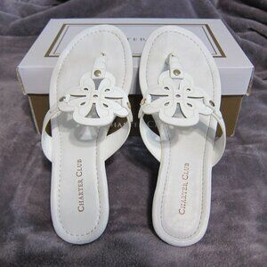 Charter Club Ozella Flat White Sandals Sz 6M